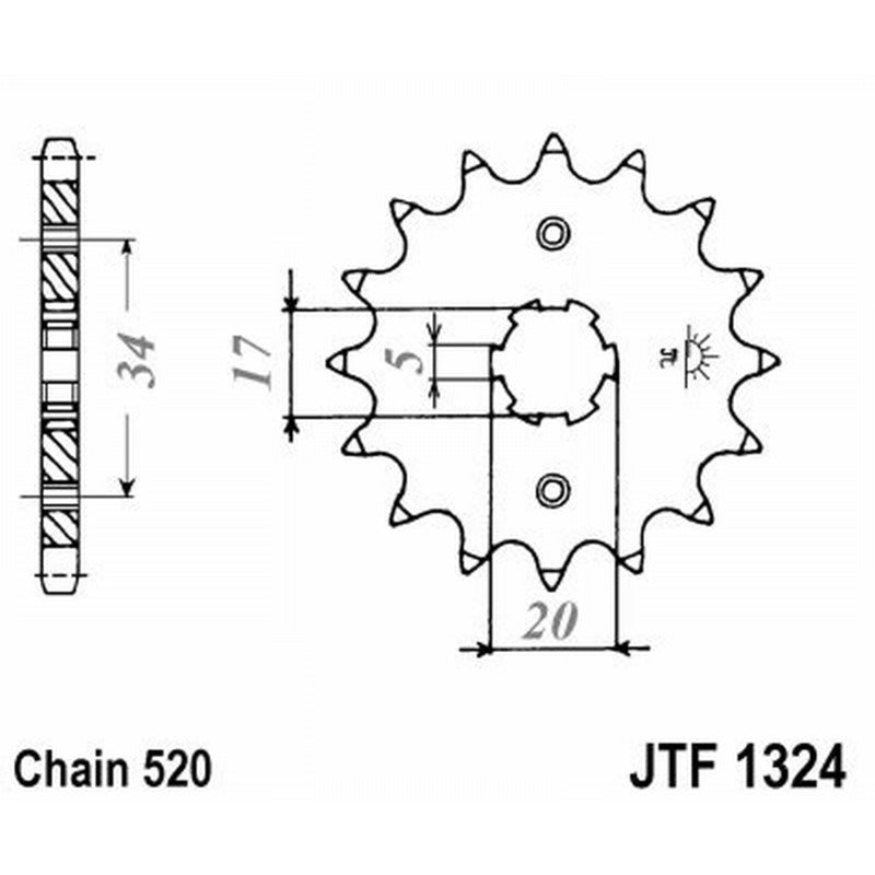 Jt Kettenrad Jt 1324 Z12 Zähne JTF1324.12