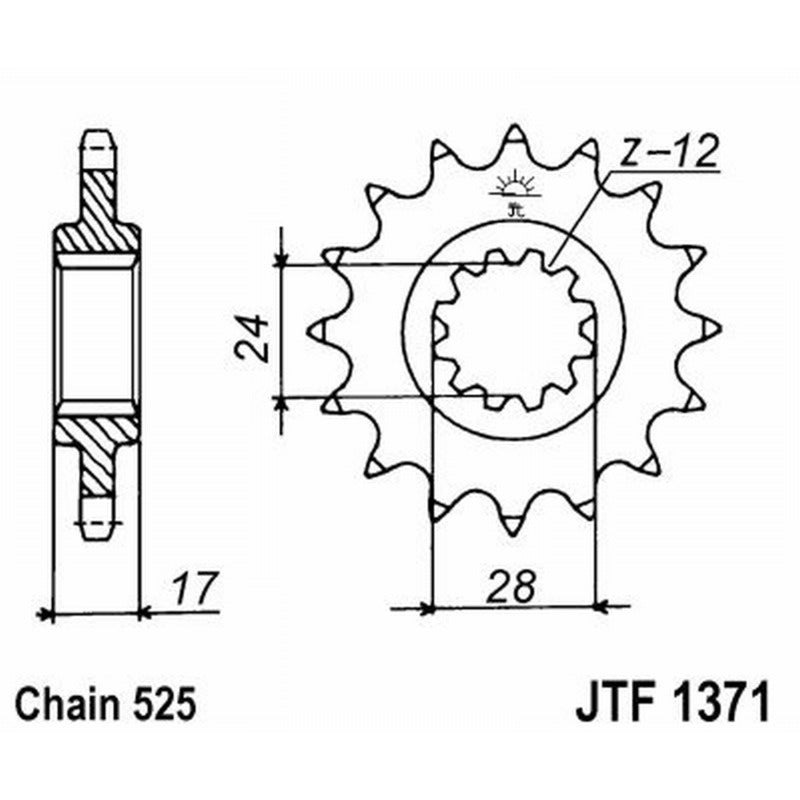 Jt Pinion Jt 1371 Z15 Rb Stoßdämpfer JTF1371.15RB