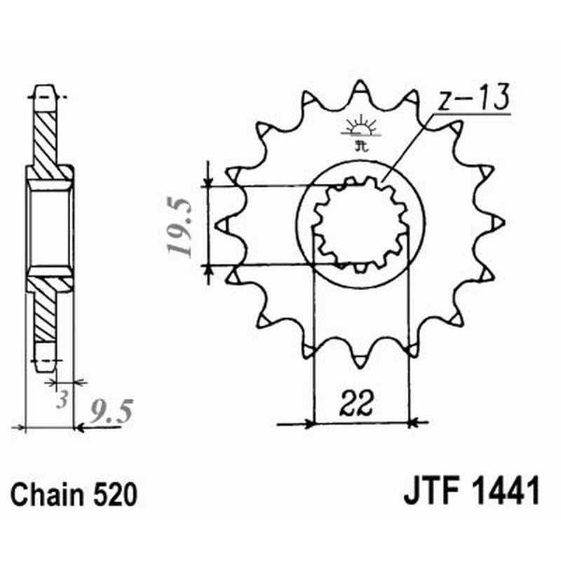 Jt Kettenrad Jt 1441 Z15 Zähne JTF1441.15