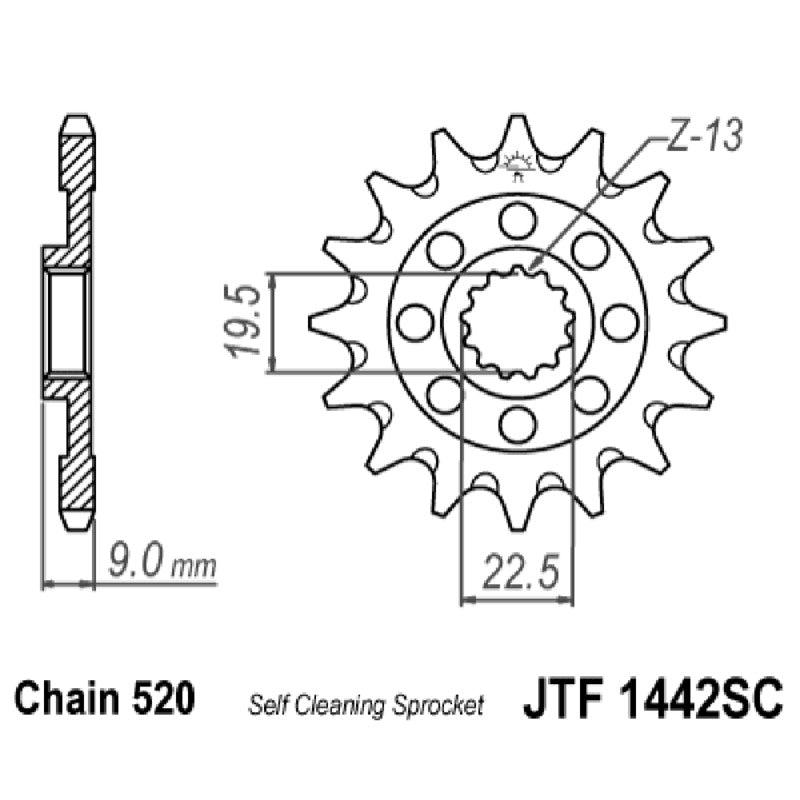 Jt Ritzel Jt 1442 Z13 Sc Zähne JTF1442.13SC