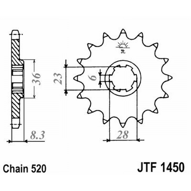 Jt Ritzel Jt 1450 Z14 Zähne JTF1450.14