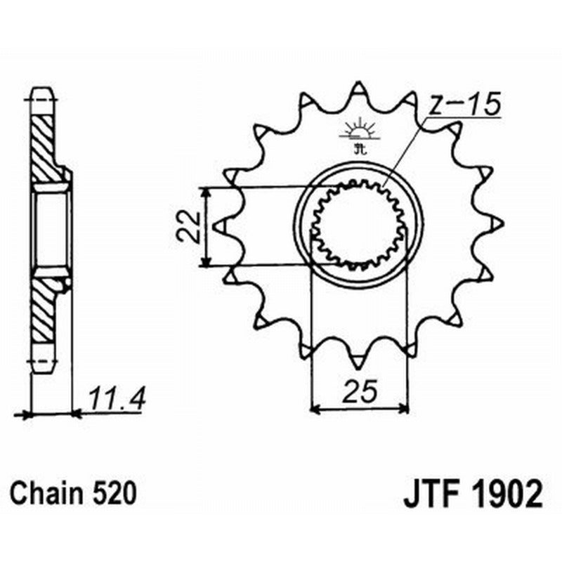 Jt Pinion Jt 1902 Z16 Rb Stoßdämpfer JTF1902.16RB