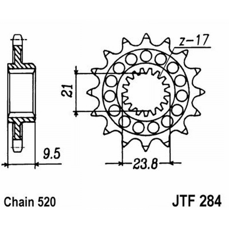 Jt Pinion Jt 284 Z12 teeth JTF284.12