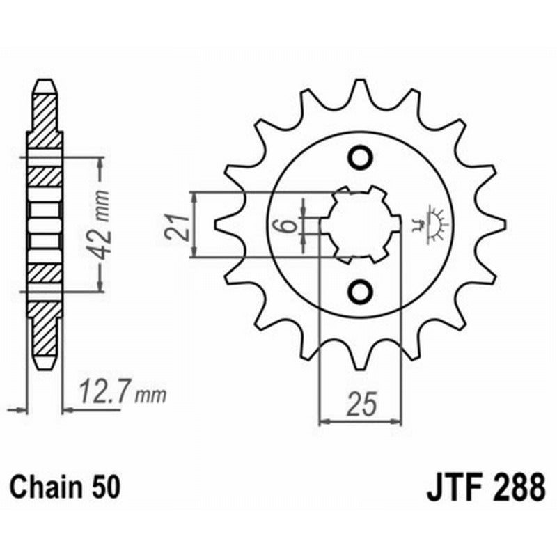 Jt Pinion Jt 288 Z15 teeth JTF288.15