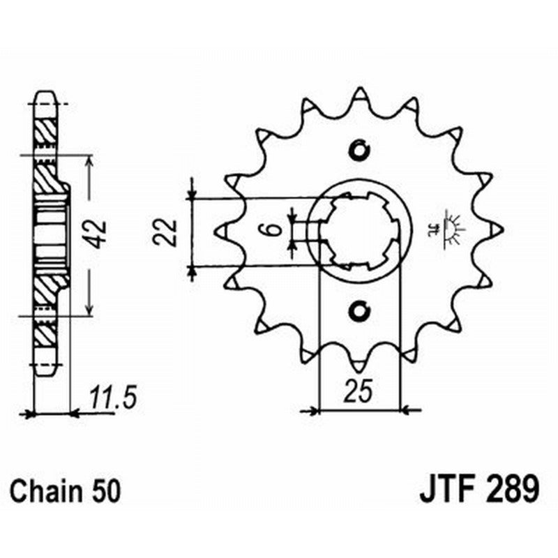 Jt Pinion Jt 289 Z15 teeth JTF289.15