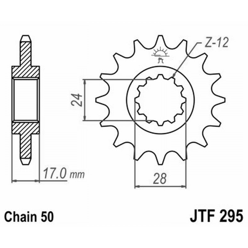 Jt Pinion Jt 295 Z16 teeth JTF295.16