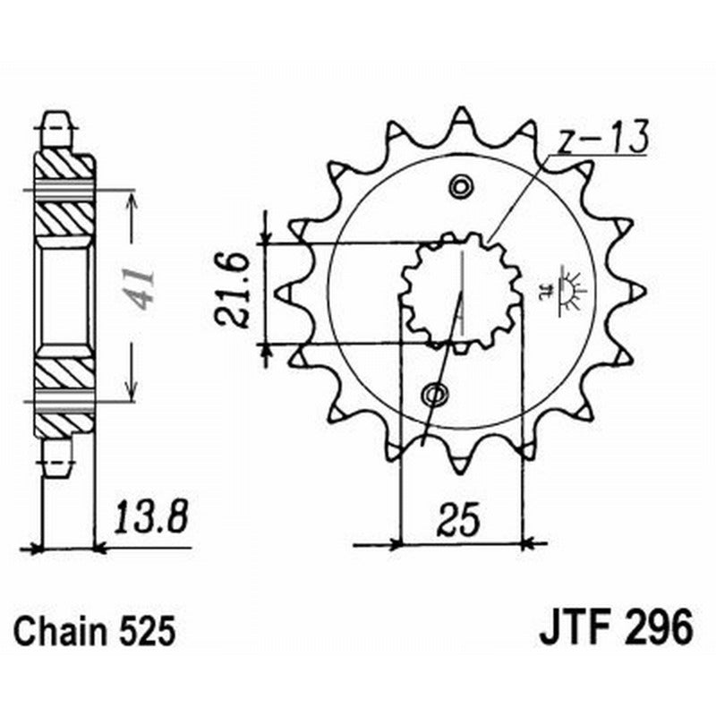 Jt Pinion Jt 296 Z16 teeth JTF296.16