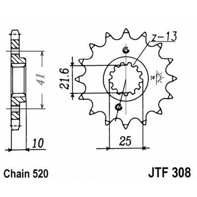 Jt Pinion Jt 308 Z14 Rb Stoßdämpfer JTF308.14RB