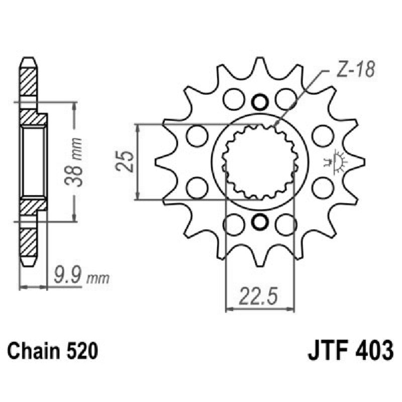Jt Ritzel Jt 403 Z15 Zähne JTF403.15