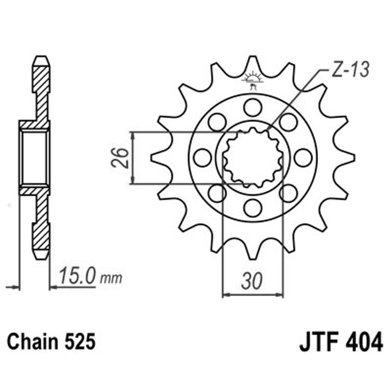 Jt Ritzel Jt 404 Z15 Zähne JTF404.15