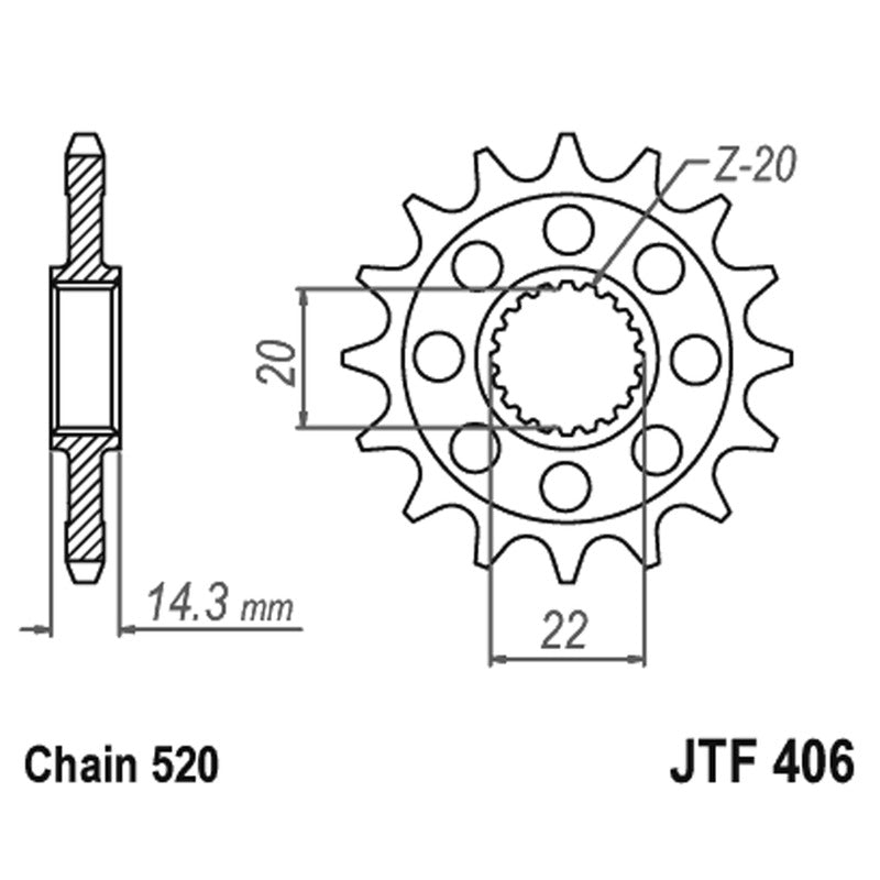 Jt Ritzel Jt 406 Z16 Zähne JTF406.16