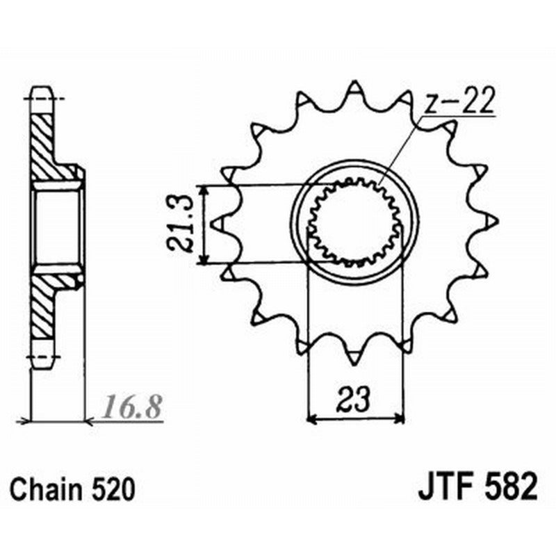 Jt Pinion Jt 582 Z16 Rb Stoßdämpfer JTF582.16RB