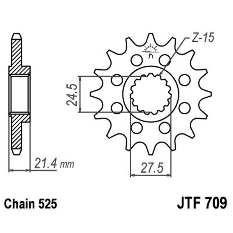 Jt Pinion Jt 709 Z16 Rb Stoßdämpfer JTF709.16RB