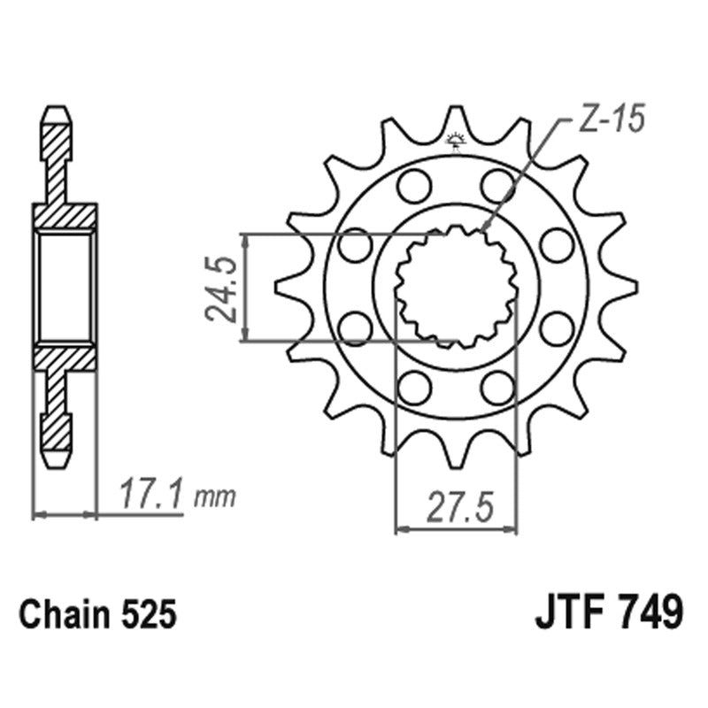 Jt Ritzel Jt 749 Z15 Zähne JTF749.15