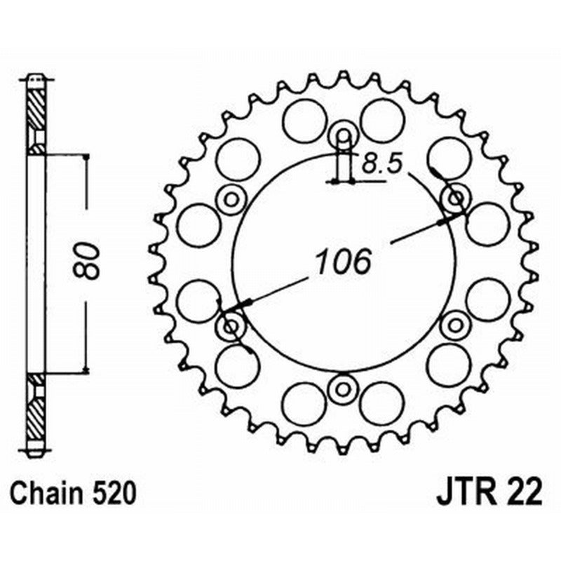 Jt Crown Jt 22 Z45 teeth JTR22.45