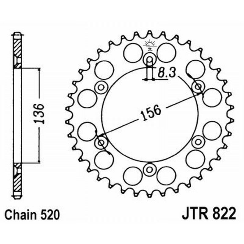 Jt Crown Jt 822 Z45 teeth JTR822.45