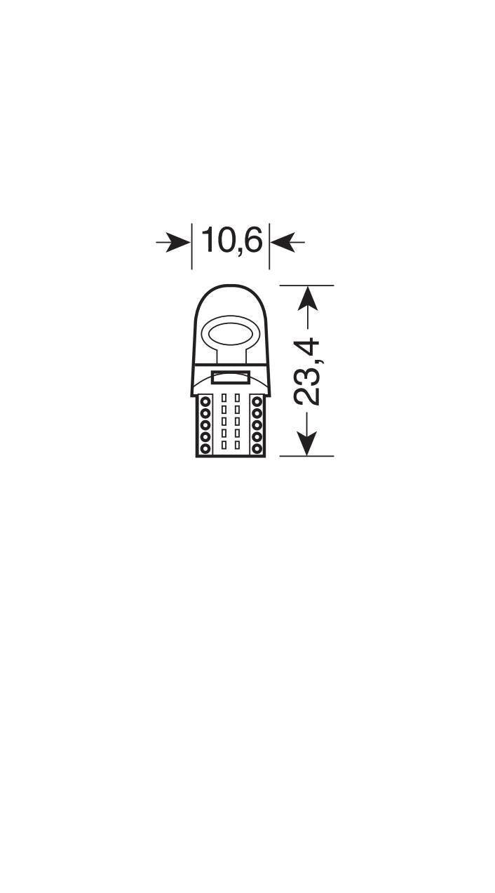 Pilot 24/32V Led Series 2 Led COB (T10) W2,1x9,5d 2 pz D/Blister Bianco
