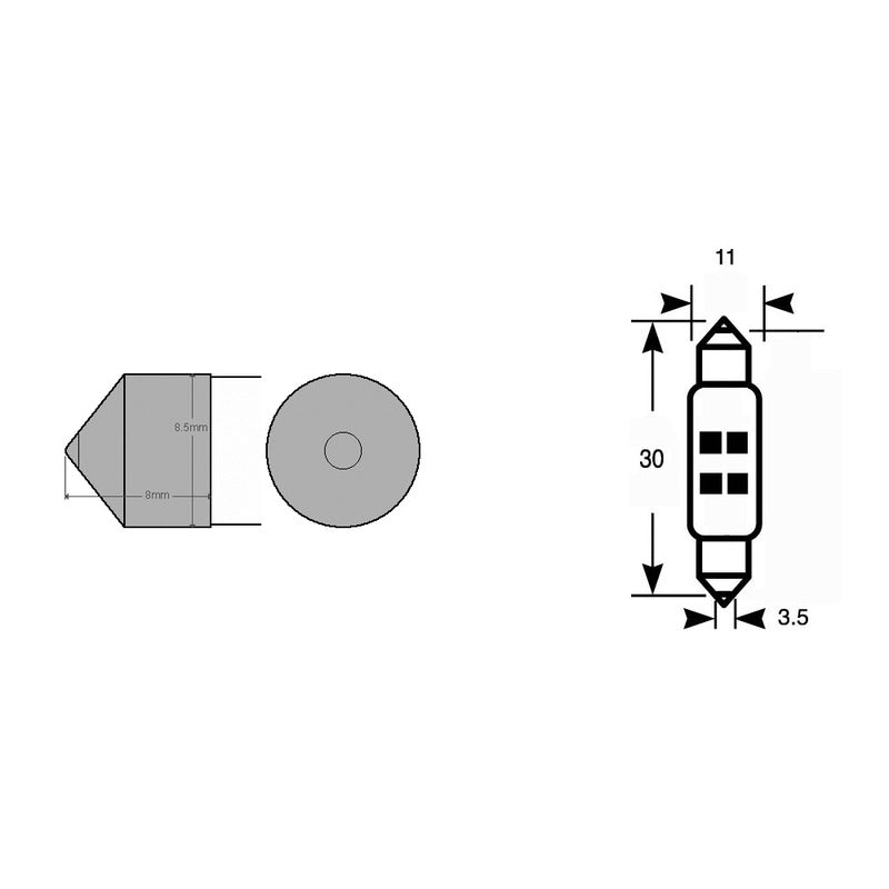 Okyami Blister 2 lampadina Led 12v Sv8,510X31 Bianca E03002302