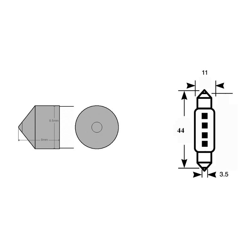Okyami Blister 2 lampadina Led 12v Sv8,510X44 Bianca E03002502