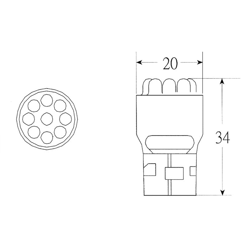 Okyami Blister 2 lampadina Led 12v T20 Bianca E03002212
