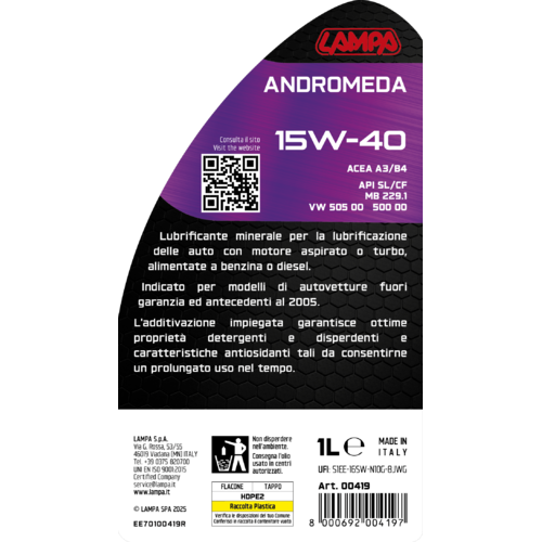 Andromeda Lamp 15W-40, Motoröl - 1 l 00419