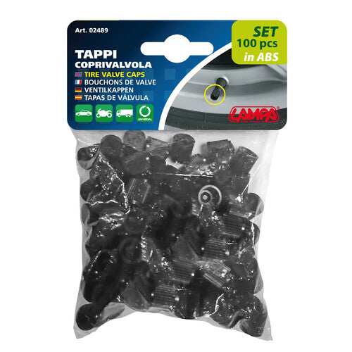 Tapones de válvula Lampa en ABS, juego de 100 piezas 02489