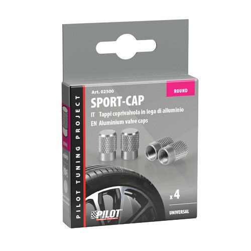 Pilot Sport-Cap, set 4 tappi coprivalvola - Alluminio