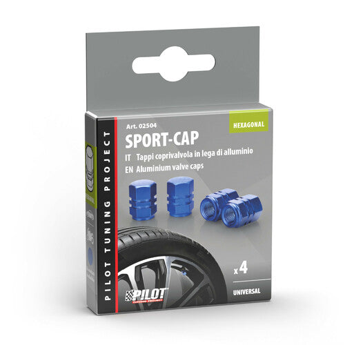Pilot Sport-Cap Hexagonal, set 4 tappi coprivalvola - Blu