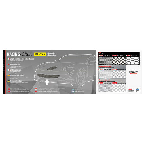 Pilot Racing Grill - Rombo medio 6x12 mm - 100x33 cm - Lucido
