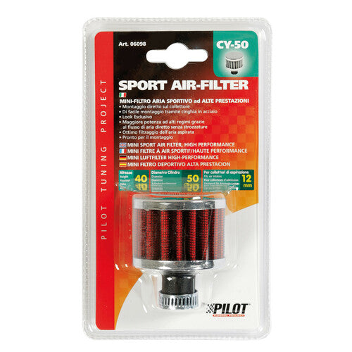 Pilot Filtro aria cilindrico diametro 12 mm
