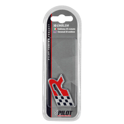 Emblema Pilot 3D cromado bicolor - R-Flag