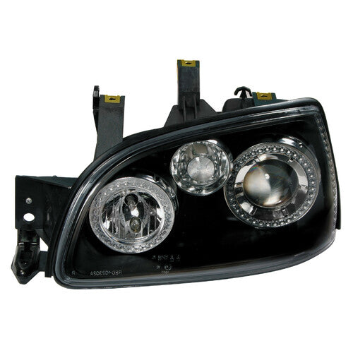 Faros Angel Eyes Pilot - Compatible con Renault Clio (3/96-3/98) - Negro