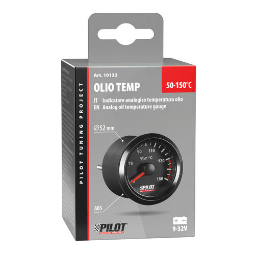 Indicador analĂłgico Pilot Black, temperatura del aceite - 2 (52 mm)