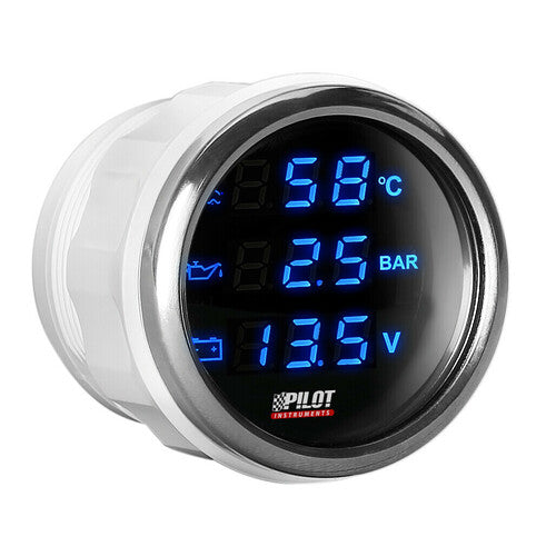 Manómetro digital Pilot Black, 3 en 1 y 2 (52 mm)