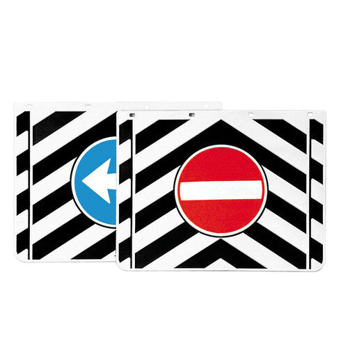 Pair of PVC Truck Mud Flaps with Signals - 45x35 cm