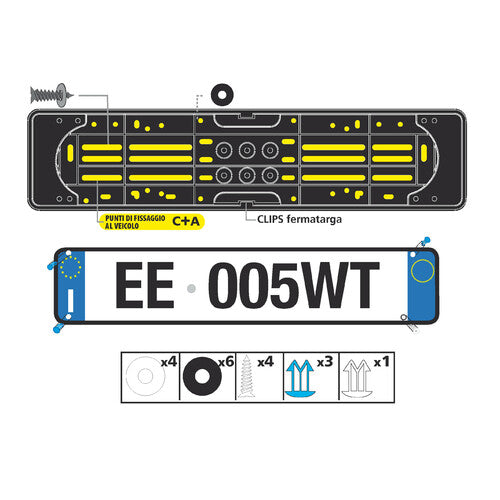 Kennzeichenleuchte aus Polypropylen – Schwarz