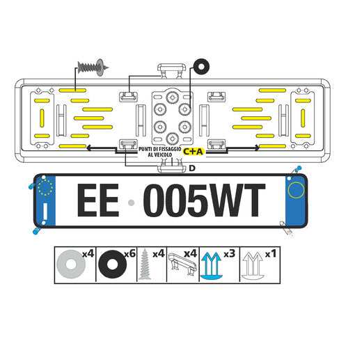 ABS Rear License Plate Lamp - Chrome