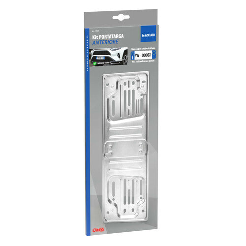 Front-Kennzeichenleuchte aus Stahl – Grau