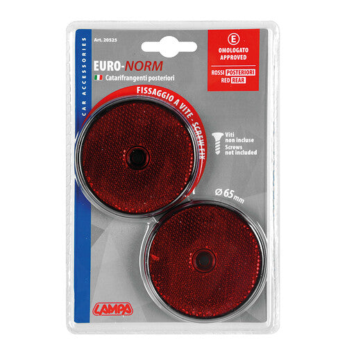 Lampa Catarifrangenti rotondi - 65 mm - Rosso 20525