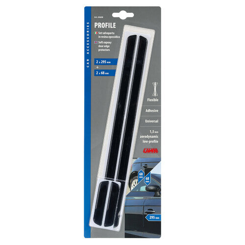 Lampa Profile, 4er-Set Türschutzleisten aus Epoxidharz – Schwarz