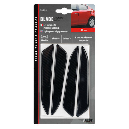Pilot Blade, Set of 4 Adhesive Door Protectors - Carbon Look