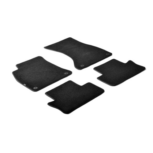 Schwarze Fußmatten für Audi A4 4-Sitzer (01/01–10/07) und A4 Cabrio (05/02–03/08)