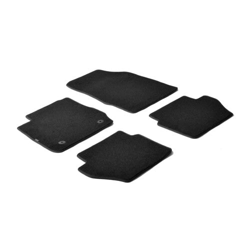 Schwarze Teppichmatten für Ford Fiesta 3-Sitzer (03/11–05/17) – Knopfreparatur