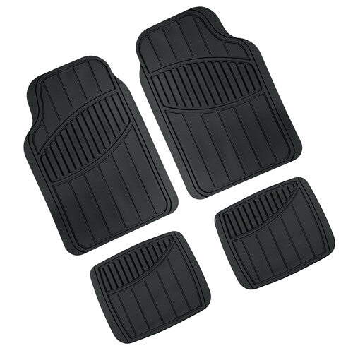Kyoto Lamp, 4-Piece Universal PVC Mat Set - Black