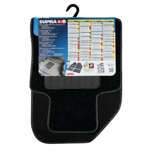 Lampa Supra, juego de alfombras de 4 piezas - C - Antracita 26855