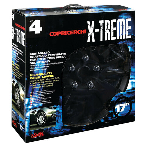 Lampe C-071, X-Treme - Satz mit 4 Radkappen - Durchmesser 17" - Mattschwarz 31209
