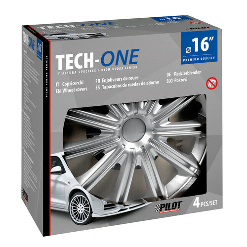Cubreruedas Lampa para coche (4 unidades) - Pintadas en negro Tech-One - 16" 31513