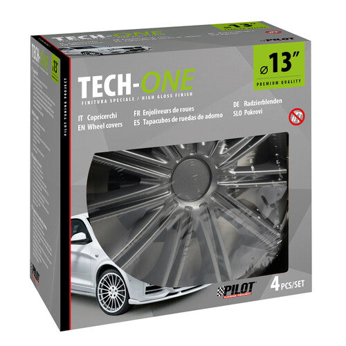 Lampa Copricerchi auto 4 pz - verniciati Tech-One Nero Dark - 13"