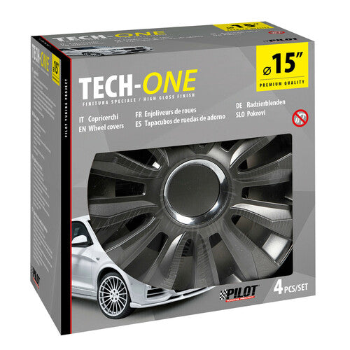 Lampa 4-teilige Radkappen - Tech-One Avalone Pro Dunkel lackiert - 15"