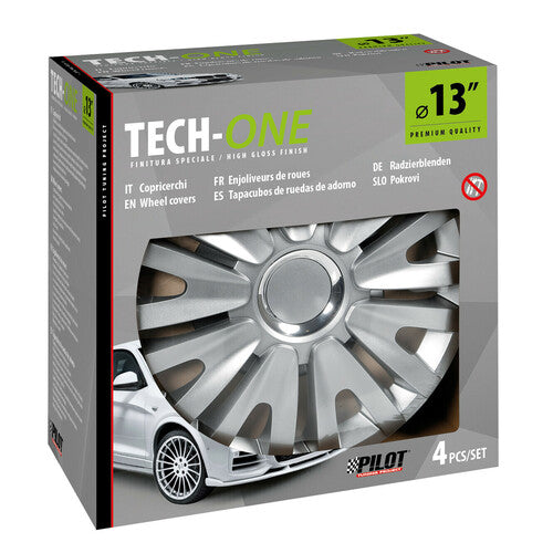 Pilot Copricerchi auto 4 pz - verniciati Tech-One Royal Silver - 13"